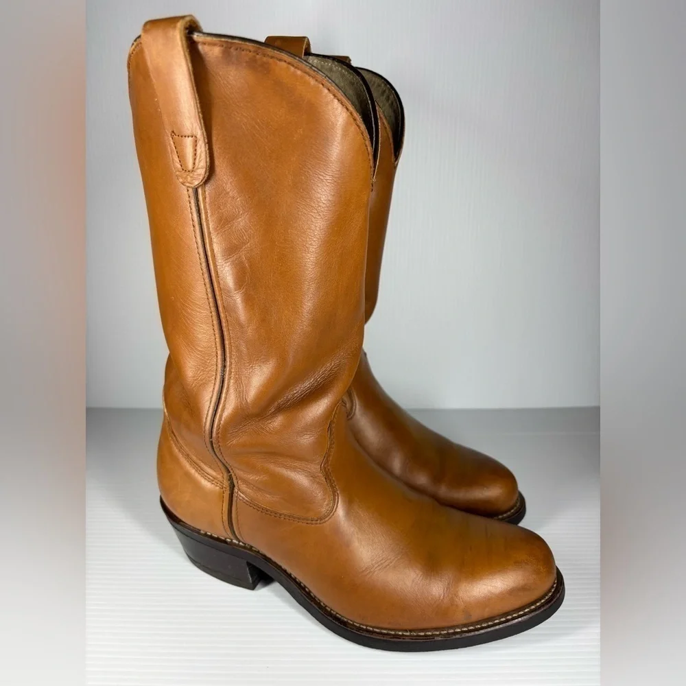 SANTA FE BOOT COMPANY Boots Mens 8.5 Western Leather Classic Vintage Round Rodeo